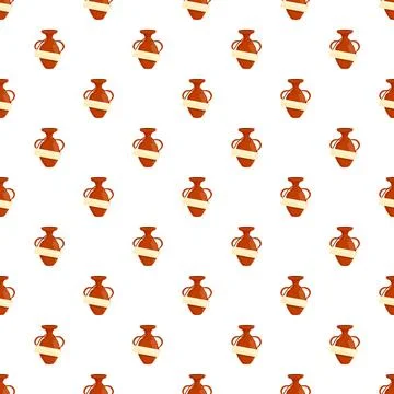 Amphora pattern repeating on white background Stock Illustration