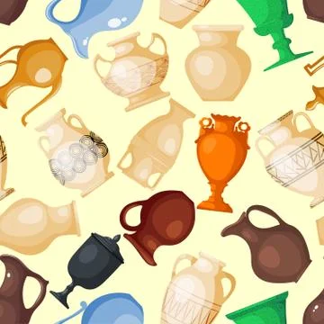 Amphora vector jar bottle amphoric ancient greek vases and symbols of antiquity Ilustración de archivo