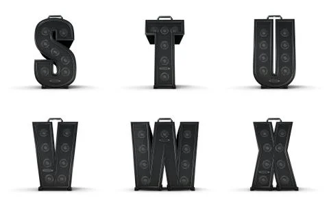 Amplifier alphabet S T U V W X 스톡 일러스트