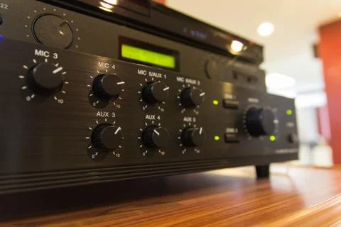 The amplifier button Stock-Fotos