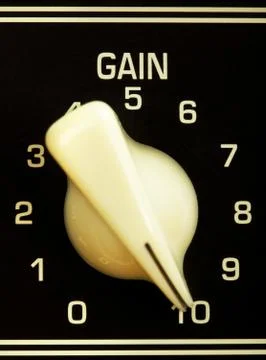 Amplifier gain knob Stock Photos