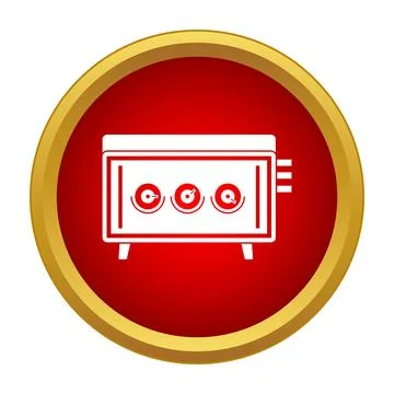 Amplifier icon button for music and sound technology 스톡 일러스트