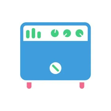 Amplifier icon, modern flat design color sign vector Stock Illustration