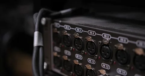 Amplifier knobs close-up at sound recording studio 動画素材 231202801