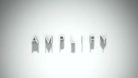 Amplify 3D title animation with shadows on a white background Stock Footage 297568763