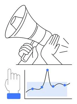 Amplifying Messages and Data Insights A Fusion of Communication and Analytics Illustrazione stock