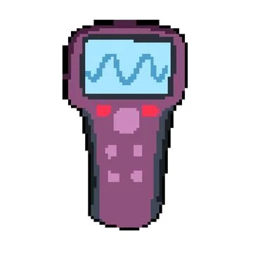 Amplitude oscillograph pixel art vector illustration Stock Illustration