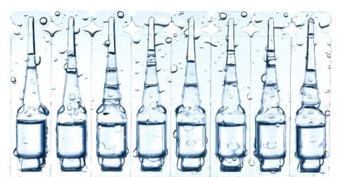 Ampoule with a liquid for injection isolated on white Stock Photos