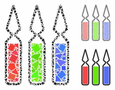 Ampoules Composition Icon of Ragged Items Stock Illustration