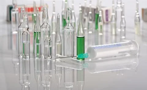Ampoules with medication Stock Photos