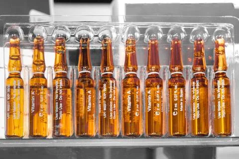 Ampoules with vitamins Stock Photos