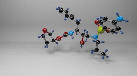 Amprenavir molecule. Stock Illustration