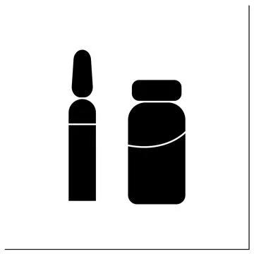 Ampule glyph icon Stock Illustration
