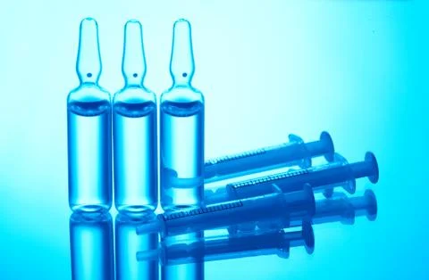 Ampules and syringes Stock Photos