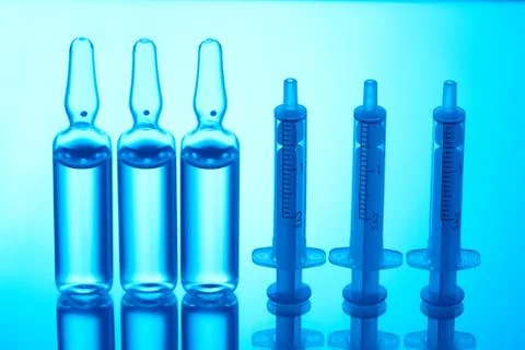 Ampules and syringes Stock Photos