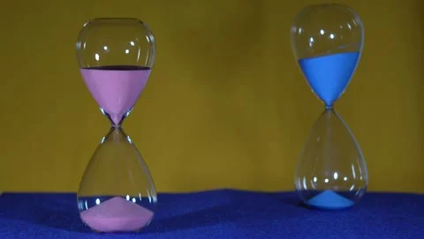 Ampulheta rosa e azul 2 Stock Footage 322143445