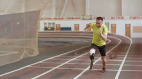 Amputee Athlete Preparing for Paralympics Stock-Footage 62057430