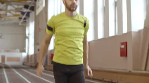 Amputee Runner Warming Up Stock Footage 62057713