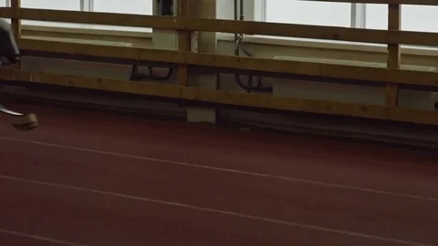 Amputee Sprinter Running on Track Stock Footage 72139496