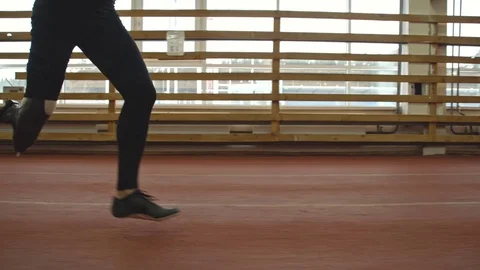 Amputee Sprinter Training Stock Footage 71610404