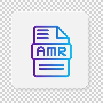 Amr document file flat icons. format files type,extension, symbol icon. Illustrazione stock