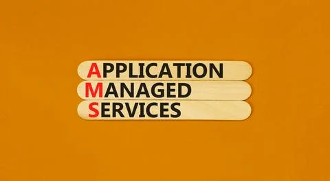 AMS application managed services symbol. Concept words AMS application manage 写真素材