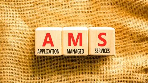 AMS application managed services symbol. Concept words AMS application mana.. Stock Photos