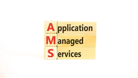 AMS application managed services symbol. Concept words AMS application mana.. Stock Photos