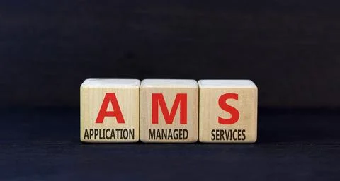 AMS application managed services symbol. Concept words AMS application mana.. Stock Photos