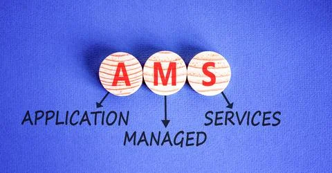 AMS application managed services symbol. Concept words AMS application mana.. Stockfoto's