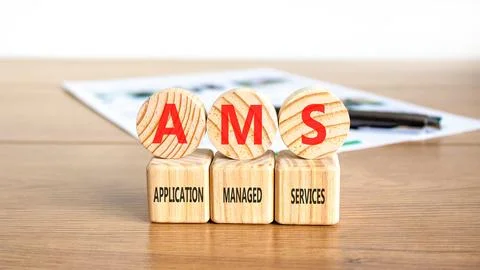 AMS application managed services symbol. Concept words AMS application mana.. Stockfoto's