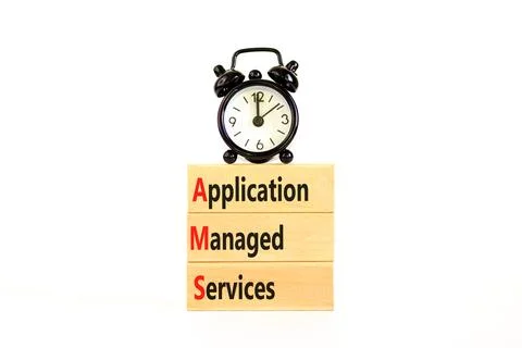 AMS application managed services symbol. Concept words AMS application manage Stockfoto's