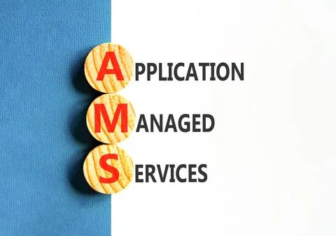 AMS application managed services symbol. Concept words AMS application mana.. Stockfoto's