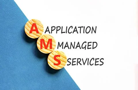 AMS application managed services symbol. Concept words AMS application mana.. Stockfoto's