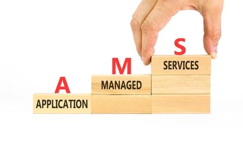 AMS application managed services symbol. Concept words AMS application mana.. Stockfoto's
