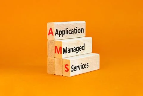 AMS application managed services symbol. Concept words AMS application mana.. Stockfoto's