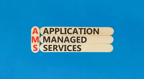 AMS application managed services symbol. Concept words AMS application manage Stockfoto's