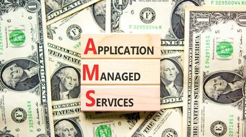 AMS application managed services symbol. Concept words AMS application manage 写真素材