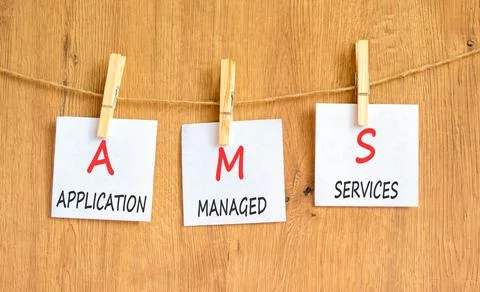 AMS application managed services symbol. Concept words AMS application manage 写真素材