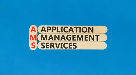 AMS application management services symbol. Concept words AMS application man 写真素材