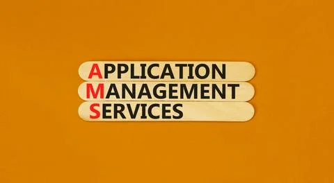 AMS application management services symbol. Concept words AMS application man Stock Photos