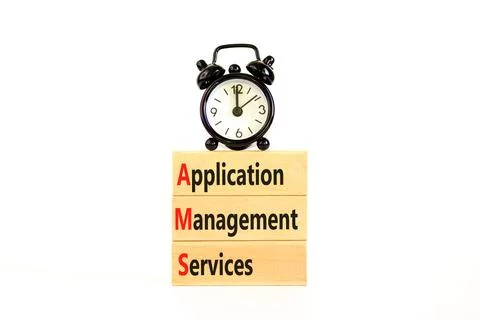 AMS application management services symbol. Concept words AMS application man Stock Photos