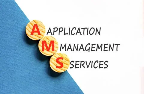 AMS application management services symbol. Concept words AMS application m.. Stockfoto's