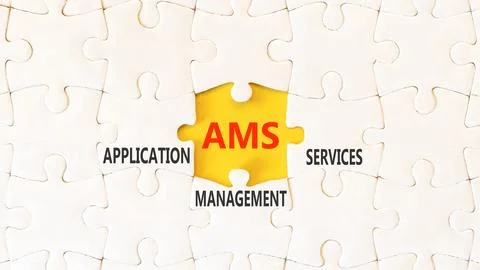 AMS application management services symbol. Concept words AMS application m.. Stockfoto's