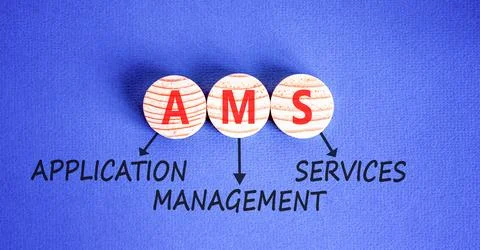 AMS application management services symbol. Concept words AMS application m.. Stockfoto's