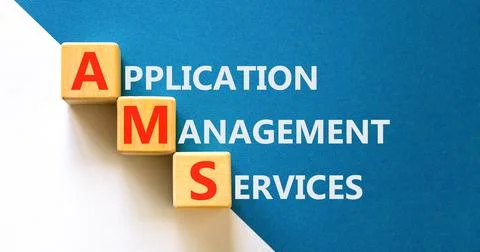 AMS application management services symbol. Concept words AMS application m.. Stockfoto's