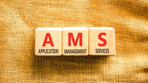 AMS application management services symbol. Concept words AMS application m.. Stockfoto's