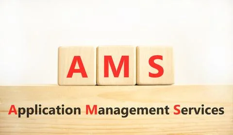 AMS application management services symbol. Concept words AMS application m.. 写真素材