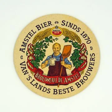 Amstel Bier beer coaster Stock Photos