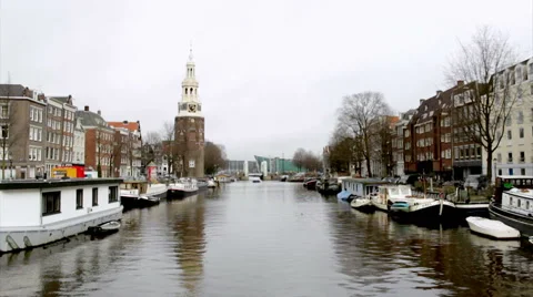 Amsterdam - 021 - Oudeschans canal Stock Footage 47088024